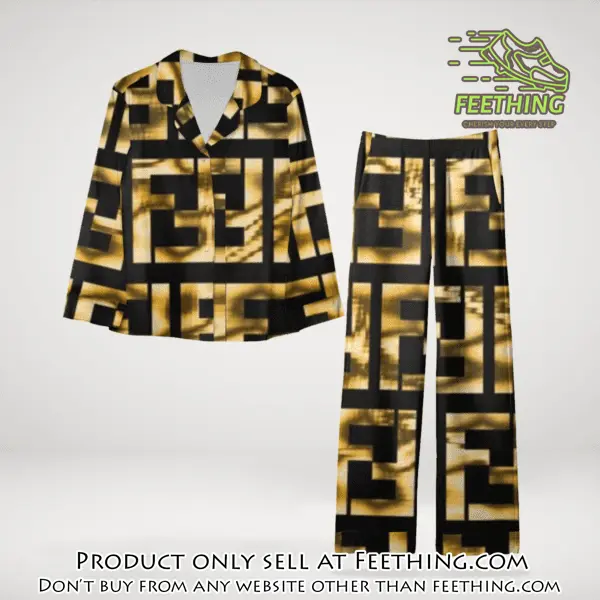 Trending luxury fendi satin pajama set pjs1048 ft5924664